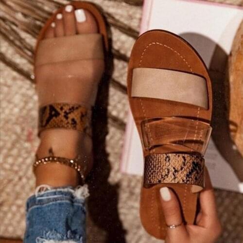 Women Summer Snakes Slippers Ladies Sewing Light PU Flat Shoes Female Casual Beach Woman Fashion Slip On Comfort Slipper 2020