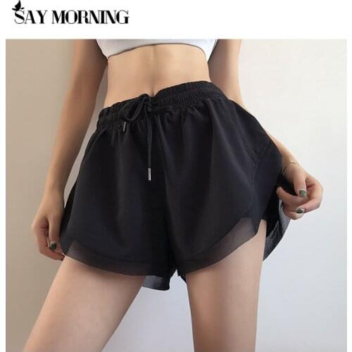 SAY MORNING Fitness Sports Shorts Women Loose Summer Quick-Drying Running Anti-Glare Fitness High-Waist Dance Yoga Pants New2021