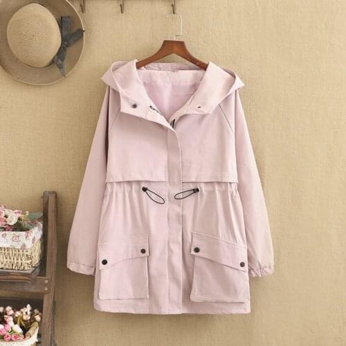 Womens Coat Plus Sizes Spring Suit Wear a Hat Collar Medium-Length Jacket in Solid Color with Pocket Trim Under 220 Pounds