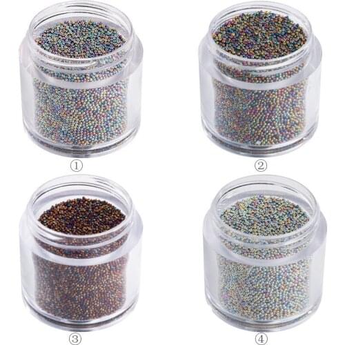 1Box (10ml) Nail Art Beads Rhinestone Round Mix-size 0.8-1mm Micro Bead Stone Nail Tip Decoration Plating Multi-Color Bead x1pc