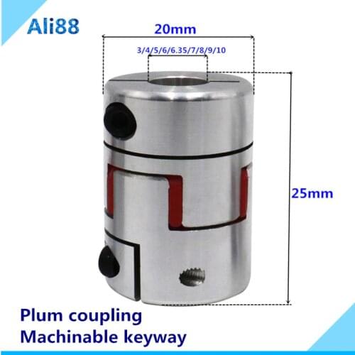 1pcs Aluminium CNC Motor Jaw Shaft Coupler 5mm to 8mm Flexible Coupling XB20x25mm Dropshipping 3/4/5/6/6.35/7/8/10mm