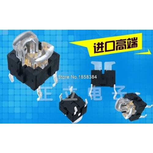 100Pcs/lot 6mm*6mm*7mm Snap-in Micro Push Button Tactile Tact Momentary Electronic Switch, With Led Holder