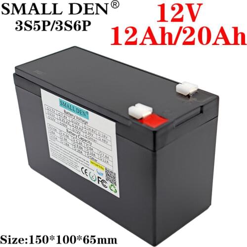 12V 12Ah 20Ah 18650 lithium battery pack built-in 10A 20A sprayer, surveillance camera battery, backup power solar battery
