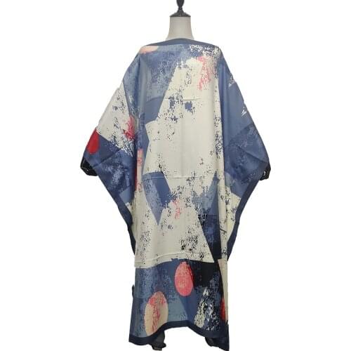 2021 Abaya Traditional Dubai Fashion Floral Bohemian Batwing Sleeve Silk Kaftan Maxi Dresses Plus Kuwait Beach Party BouBou