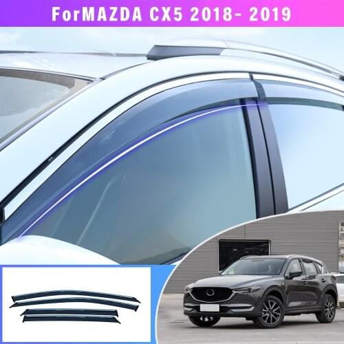 4PC Car Sunny visor For Mazda CX-5 2018 2019 ABS Car Styling Smoke Window Sun Rain exterior visor Deflectors Guard Accessories