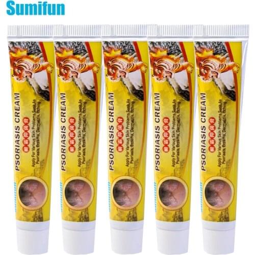 5pcs Sumifun Psoriasis Cream Tiger Blam Antibacterial Cream Cure Dermatitis Eczema Ointment Herbal Anti-itching Skin Care D3179