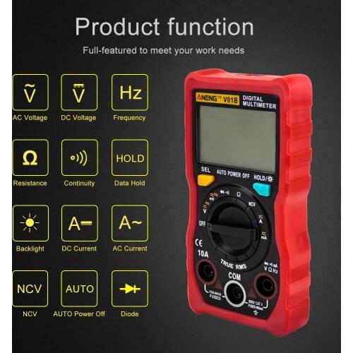 V01B Automatic Digital Multimeter True-RMS intelligent NCV 4000 Counts AC/DC Voltage Current Ohm Test Power Meter Tester