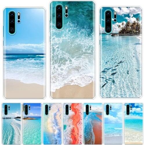 Clear Sea Sky Sandy beach hard Phone Case For Huawei Honor Y5 Y6 Y7 Y9 Y9 9 10 20 Lite Pro 7A 7X 8S 8X 8A 9X 1020i 2019 Cover Sh