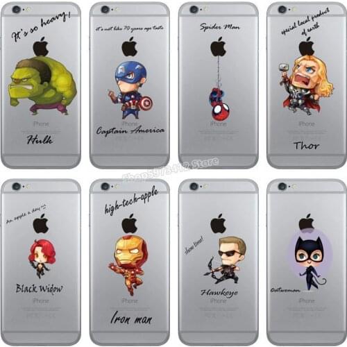 Marvel Avengers Iron Man Phone Cases Captain Spiderman Case for Apple IPhoneXSMAX Mobile Phone Protective Cover Painted Soft