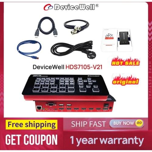 DeviceWell HDS7105S V21 Blackmagic Design ATEM Mini Pro HDMI-compatible Live Stream Switcher Multi-view Recording