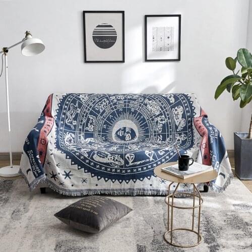 European constellation pattern tassel sofa blanket Throw Blanket sofa Decor Slipcover for Sofa Bed Plane Travel Plaid blankets