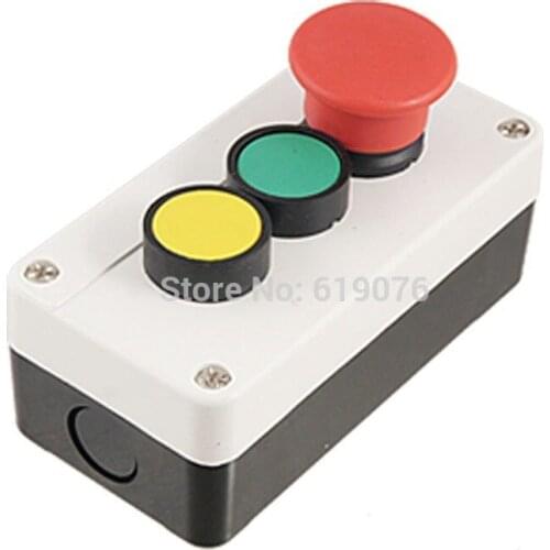 Red Mushroom Cap Yellow Green Push Button Momentary Action Switch Station