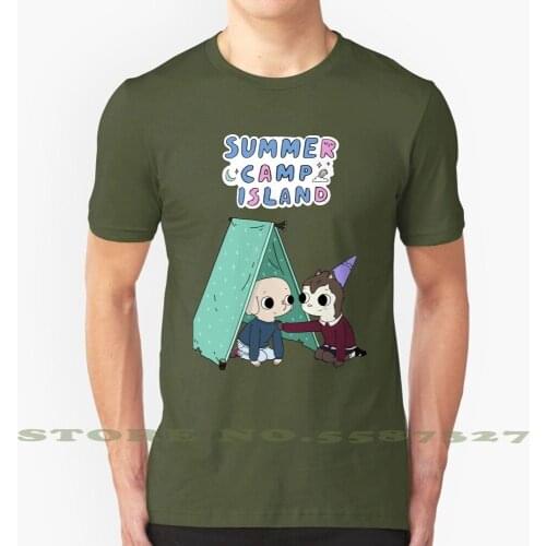 Summer Camp Island Black White Tshirt For Men Women Summer Camp Happy Kids Cartoon Love