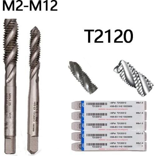 M2 M2.5 M3 M4 M5 M6 M8 M10 HSS-EX Spiral Flute Taps For Non-Ferrous Metals Blind Hole In Aluminium Magnesium Zinc Etc T2120