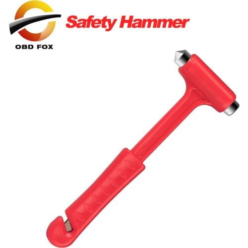 Mini Car Safety Hammer Life Saving Escape Emergency Hammer Seat Belt Cutter Window Glass Breaker Car Rescue Red Hammer