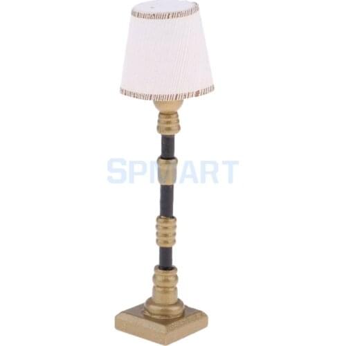 Modern Design Mini Floor Lamp Light Model w/ White Light Cover for 1/12 Scale Dollhouse Living Room Bedroom Furniture Decor