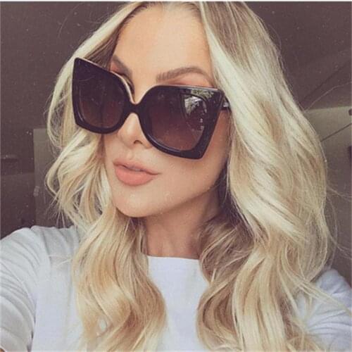 Oversizd Square Sunglasses Ladies Vintage Large Frame Sun Glasses Female Black Leopard Vintage Sunglass Oculos De Sol