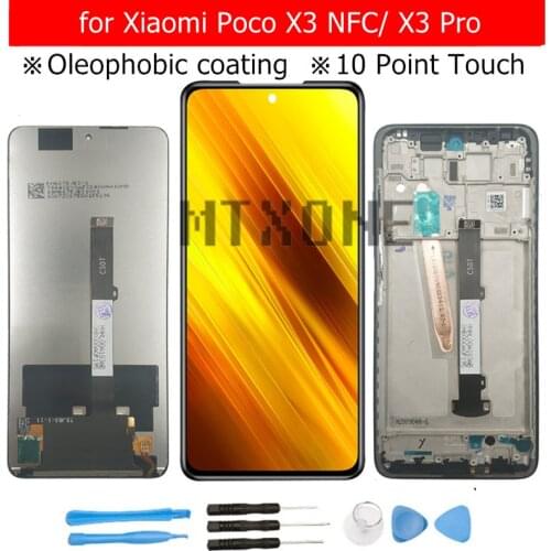 Original for Xiaomi Poco X3 NFC/ X3 Pro LCD Display with Frame Touch Screen Digitizer Assembly LCD Screen Repair Parts