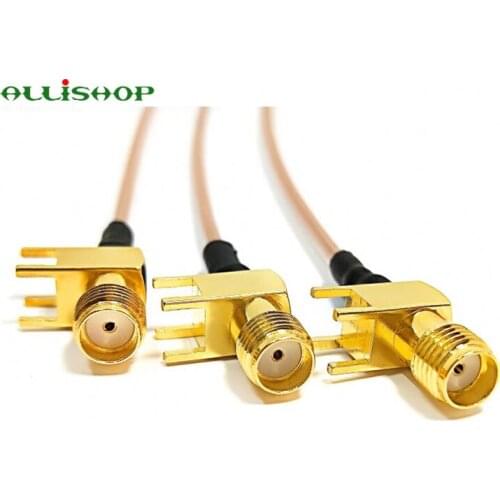 ALLiSHOP 15CM TS9 right angle RG316 Pigtail cable to SMA jack 90 degree pcb connector 6 inch