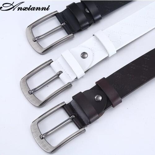 Cowhide genuine leather belts brand Strap male pin buckle vintage jeans High Quality For Men Fashion Casual Belt Gift