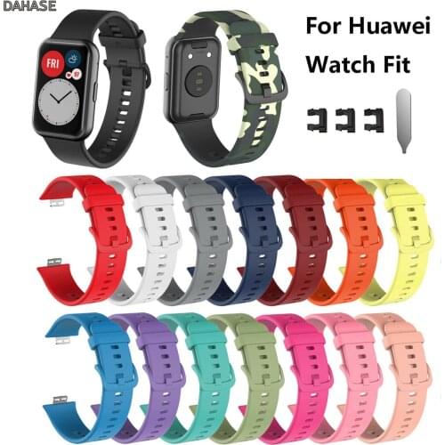 Sports Camouflage Silicone Watch Strap for Huawei Watch Fit Band Soft Rubber Watchbands Bracelet With Tool Connectors