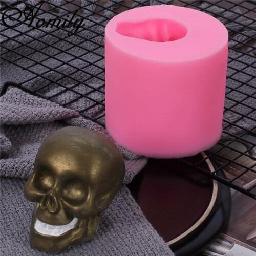 Aomily Halloween Skull Shape Cake Molds Silicone Mold Pastry Chocolate Candy Jelly Fondant Cake Mould Soap Mould Baking Tools