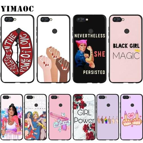 YIMAOC Girl Power Silicone Case for Huawei Honor 6a 7a 7c 7x 8 9 10 Lite Pro Y6 Prime 2018 2017