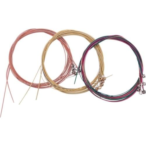 3 Sets Guitar Strings Replacement Steel String for Acoustic Guitar (1 Brass Set, 1 Copper Set and 1 Multicolor Set)