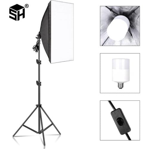Photography Softbox Lighting Kit 50x70CM Professional Continuous Light Soft box 2m Tripod For Photo Studio Equipment Accessories