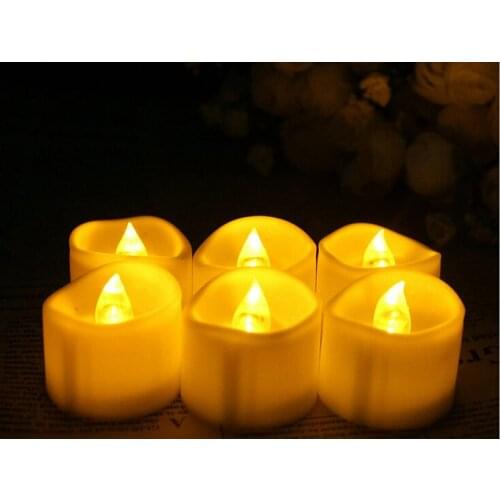 36pcs Battery operated LED tealight Flameless wavy Tea Light candle light lamp W/Timer Wedding Christmas Church Home Decor-AMBER