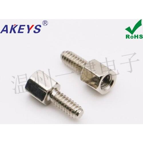 10pcs DB9 screw inch nickel plated copper nut nut single head hexagonal copper screw VGA connector / DB head / computer