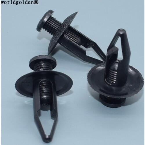 Worldgolden 100pcs Front Bumper Fascia Push-Type Retainer for Mitsubishi#M547806,Nissan#63854-01A00,Mazda#H381-68-885 00