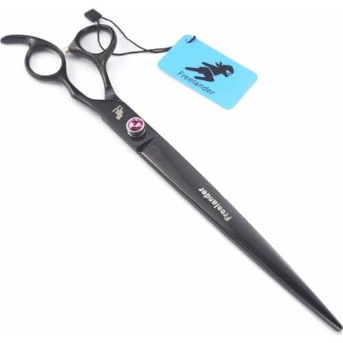 Freelander 10 inch Japan 440C black pet scissors for pet grooming scissors Dog Cat Pet Cutting Scissors