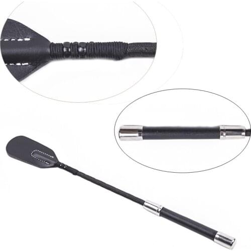 Candiway 35CM Black Sexy Premium Quality Leather Paddle Clapper For Bedroom Games BDSM Bondage Toys Set For Him Or Her