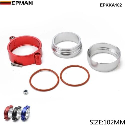 Epman HD Clamping System Assembly Exhaust V-band Clamp w Flange For 4" OD Tubing Intercooler Pipe Anodized EPKKA102