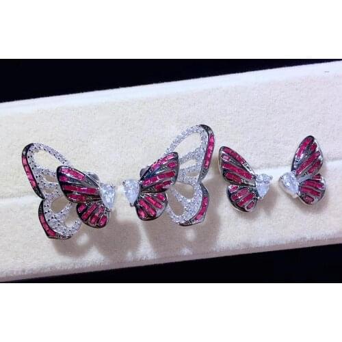 Insect butterfly stud earring double use 925 sterling silver fine jewelry for girl & women free shipping high quality