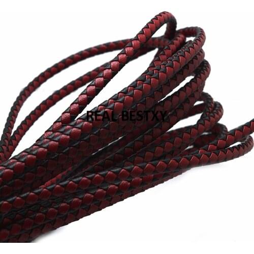 2m/lot approx 5*3.2mm flat leather cord for bracelets making artificial leather braided leather strings for bracelets diy