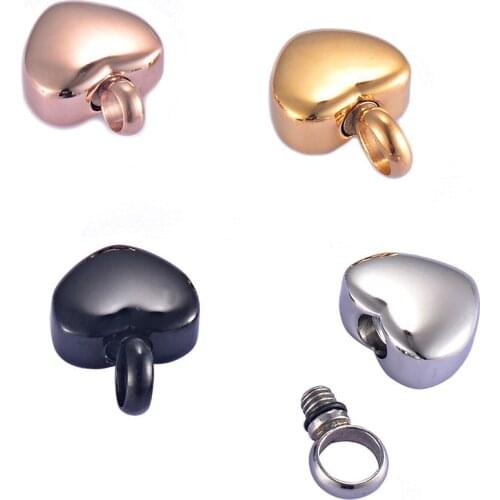 20pcs/Lot Stainless Steel Blank Slider Heart Cremation Ashes Urn Charm Pendant for Jewelry Makings Keepsake Accessories