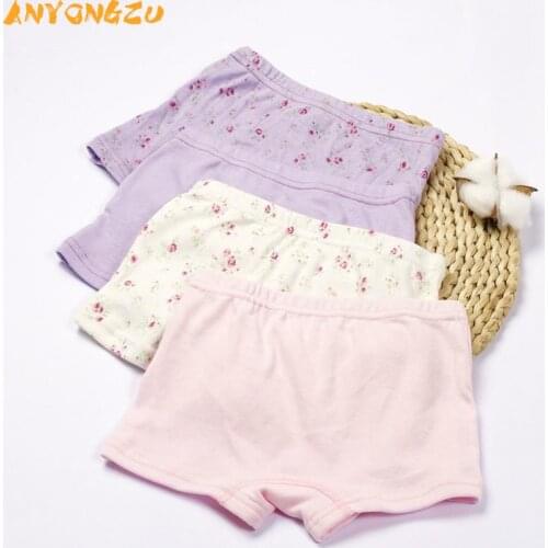 4pcs High quality cotton Floral pattern panties girls Flat angle underwear kids baby kids under panties cute underpants