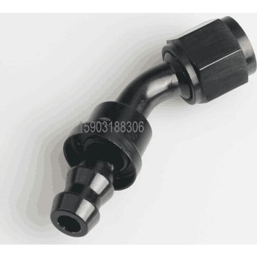 AN-4-AN12 45 Degree Oil Fuel Push-On Aluminum Hose End Fittings Black Adaptor AN4 AN6 AN8 AN10 AN12