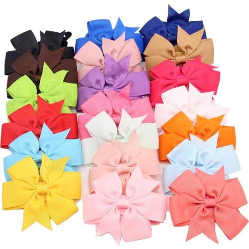 5PCS/lot 8CM Solid Hot Sell Colorful Hair Accessories Hairpin Bow Knot Boutique Hair Clips for Kids Girls Fashion Head Wear