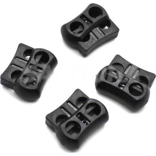 500pcs/pack 2 Holes Cord Lock Toggle Stopper Plastic toggle clip Black 15mm*20mm*7.5mm K-111