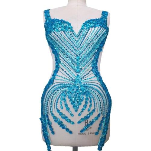 Hand made sew on Rhinestones applique on mesh silver/red/golden/blue crystals patches 86*40cm/75*35cm wedding dress accessory