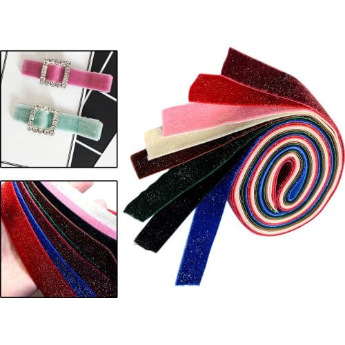 16Yards 25mm Glitter Velvet Ribbon Wedding Party Decoration Handmade Ribbon Gift Wrapping Hair Bowknot DIY Christmas Decor