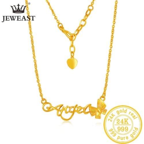 BTSS 24K Pure Gold Necklace Real AU 999 Solid Gold Chain Beautiful Upscale Trendy Classic Party Fine Jewelry Hot Sell New 2020