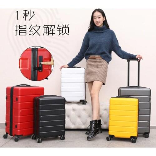 Fingerprint lock luggage bag Rotate 360 degrees carry on luggage waterproof traveling luggage bag with wheels hard case suitcase