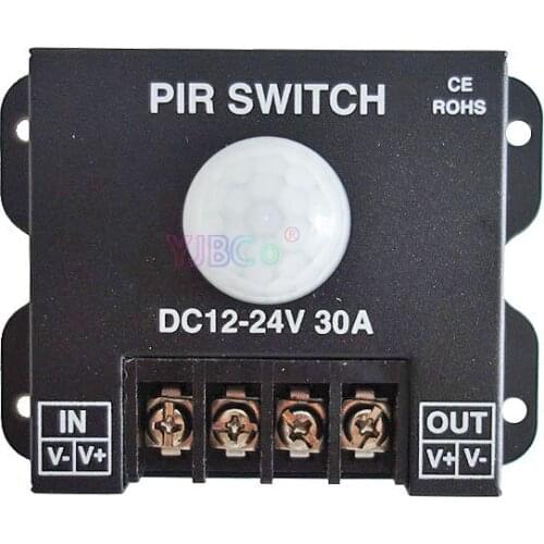 DC 12V 24V 30A PIR Sensor Switch Human body Infrared Motion Sensor LED Strip Dimmer Switch panel light Controller Switch
