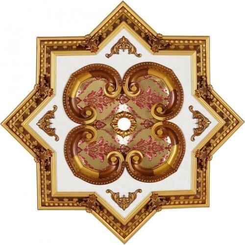 Decorative Star Design Vintage Looking Ceiling Medallion for Chandeliers Damask Pattern 90cm 35.43