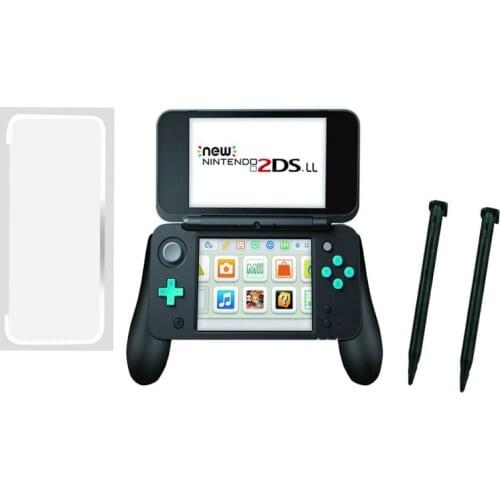 For NEW 2DS LL 2DS XL 2DSLL Joypad Bracket Holder Handle Hand Grip Support+ Crystal Protector TPU Shell Case+2pcs Stylus Pens