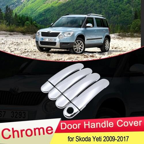 For Skoda Yeti 2009 2010 2011 2012 2013 2014 2015 2016 2017 Chrome Door Handle Cover Exterior Trim Catch Car Cap Accessories ABS